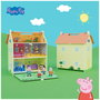 DEQUBE Peppa Pig Maison en Bois Portable avec 4 Personnages - Cuisine, Salon, Chambres et Jardin