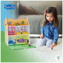 DEQUBE Peppa Pig Maison en Bois Portable avec 4 Personnages - Cuisine, Salon, Chambres et Jardin