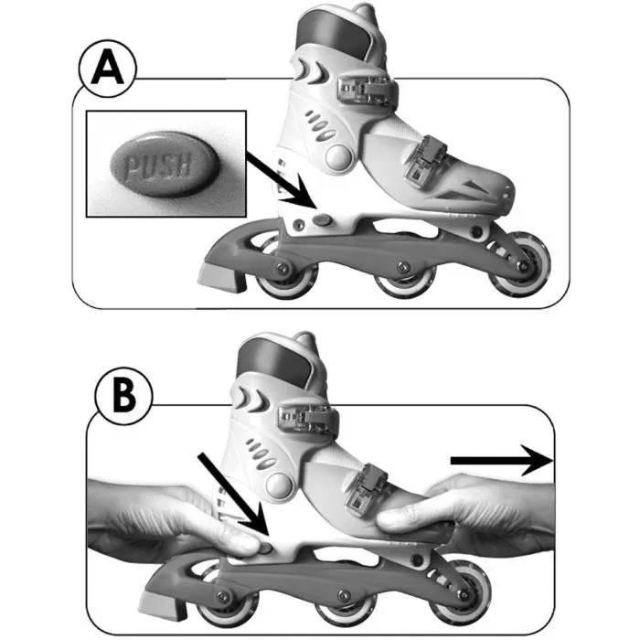 Skids Control Patins en ligne 2 en 1 évolutifs 3 roues pour filles, taille ajustable 27-30, roues PVC 60*24mm et frein arrière