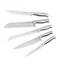 Nirosta Ensemble de 5 couteaux cuisine professionnels en acier inoxydable 18-20 cm - Couteau chef, Santoku, pain, universel et cranté