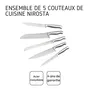 Nirosta Ensemble de 5 couteaux cuisine professionnels en acier inoxydable 18-20 cm - Couteau chef, Santoku, pain, universel et cranté