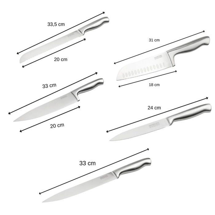 Nirosta Ensemble de 5 couteaux de cuisine professionnels Star en acier inoxydable japonais Nirosta Ensemble de 5 couteaux de cuisine professionnels Star en acier inoxydable japonais