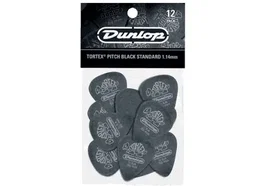DUNLOP Pack de 12 médiators Tortex STD Pitch Black - 1,14 mm