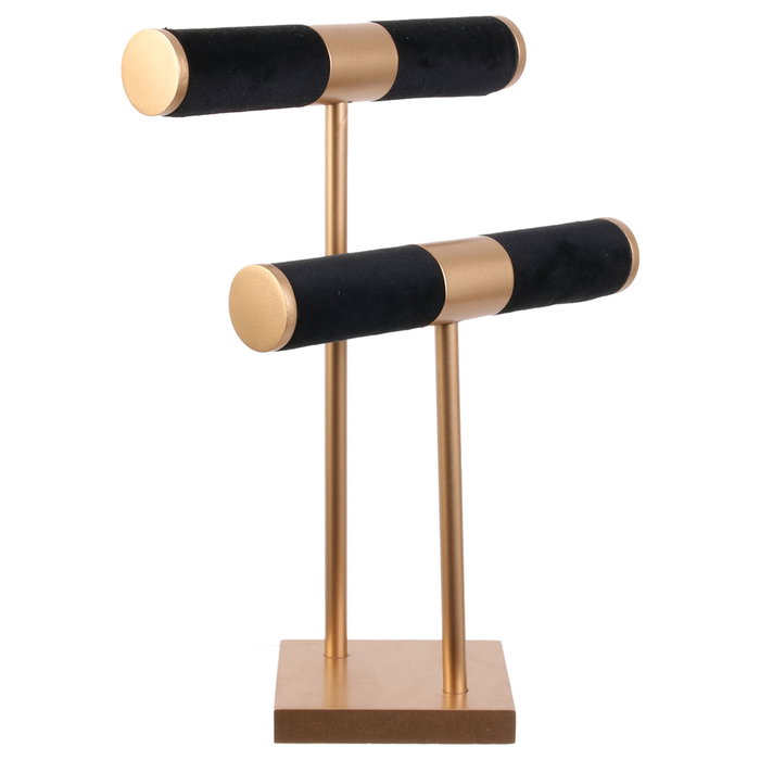Home Deco Factory Porte-bijoux Double Noir et Doré Home Deco Factory Porte-bijoux Double Noir et Doré