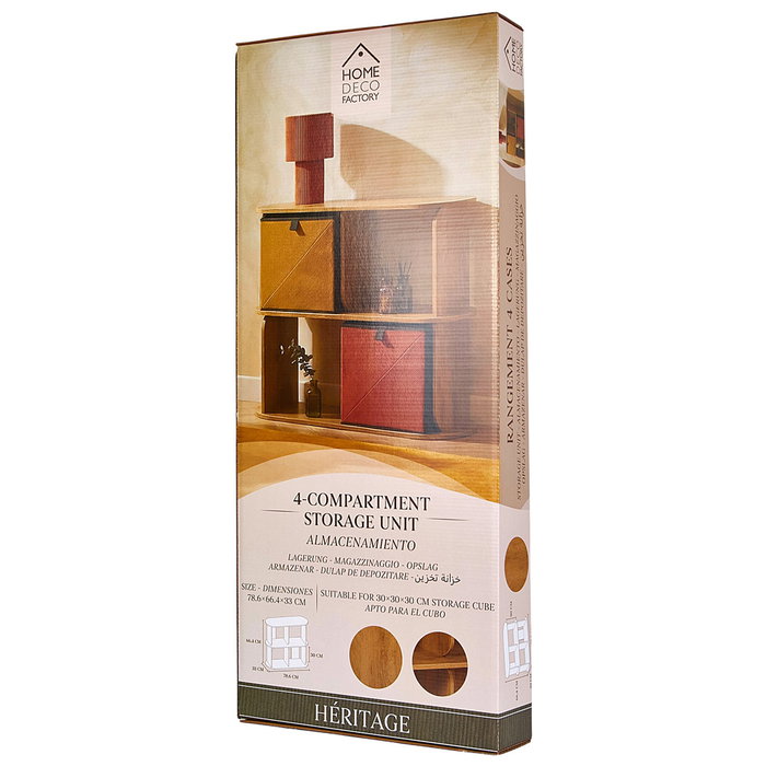 Home Deco Factory Étagère Heritage avec 4 compartiments Home Deco Factory Étagère Heritage avec 4 compartiments