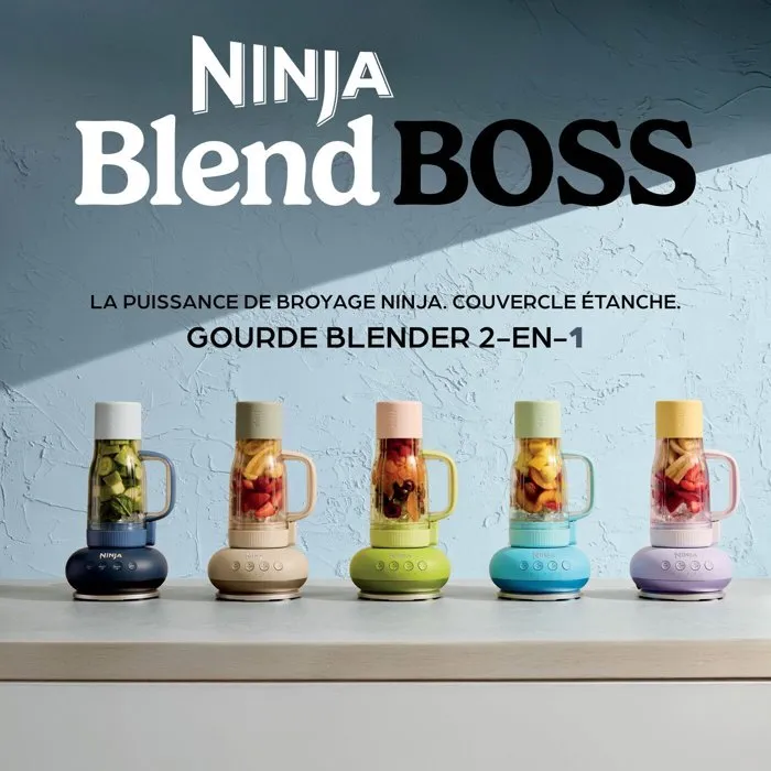 Ninja BlendBoss DB351EUST Blender Mélangeur 1200 W, 3 Programmes Auto-IQ, Gobelet Mix-and-Go 760 ml Sans BPA, Minéral, Avec Lames CrushBlade Ninja BlendBoss DB351EUST Blender Mélangeur 1200 W, 3 Programmes Auto-IQ, Gobelet Mix-and-Go 760 ml Sans BPA, Minéral, Avec Lames CrushBlade