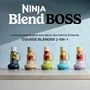 Ninja BlendBoss DB351EUST Blender Mélangeur 1200 W, 3 Programmes Auto-IQ, Gobelet Mix-and-Go 760 ml Sans BPA, Minéral, Avec Lames CrushBlade