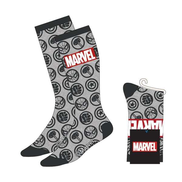 Cerdá Chaussettes Marvel T3845 Tu 38/45 - Taille unique Gris - Dès 3 ans