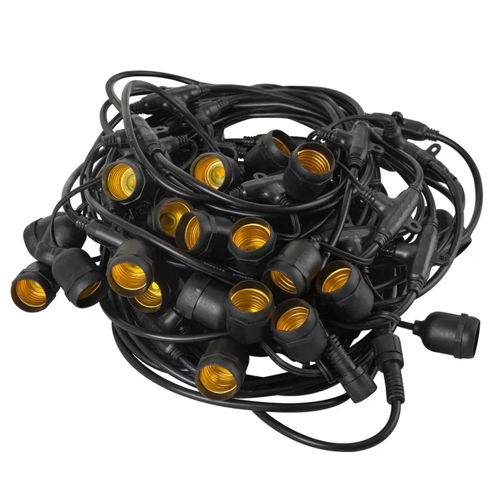 Chaîne lumineuse 20 mètres IP65 40 douilles E27 HO-CAD-20M-40xE27