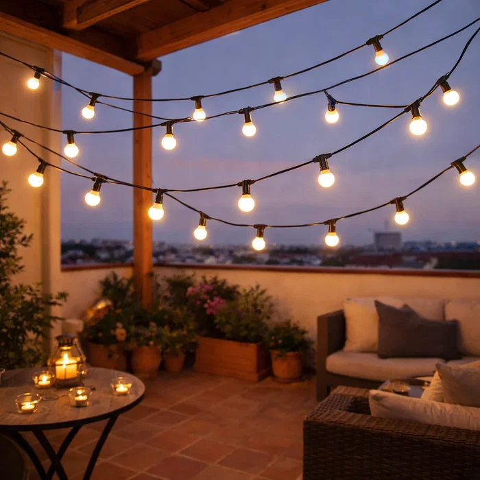 Chaîne lumineuse 20 mètres IP65 40 douilles E27 HO-CAD-20M-40xE27 Chaîne lumineuse 20 mètres IP65 40 douilles E27 HO-CAD-20M-40xE27