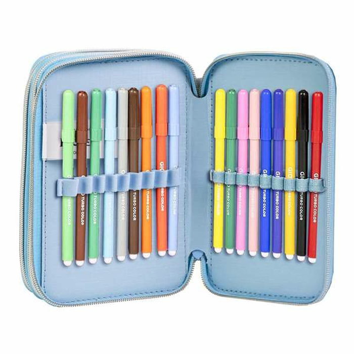 Pochette crayons Frozen Bleu foncé 12,5 x 6,5 x 19,5 cm