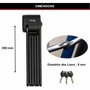 Master Lock Antivol Vélo Pliable 8333EURDPRO en Acier Trempé Noir