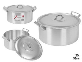 KINVARA Cacerola en aluminium 38 cm, 20 L, Plata