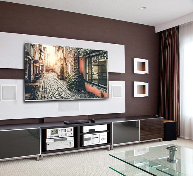 B-Tech Support mural extra-large universel pour écran plat, 65", jusqu'à 100 kg, VESA 900x600 mm, noir