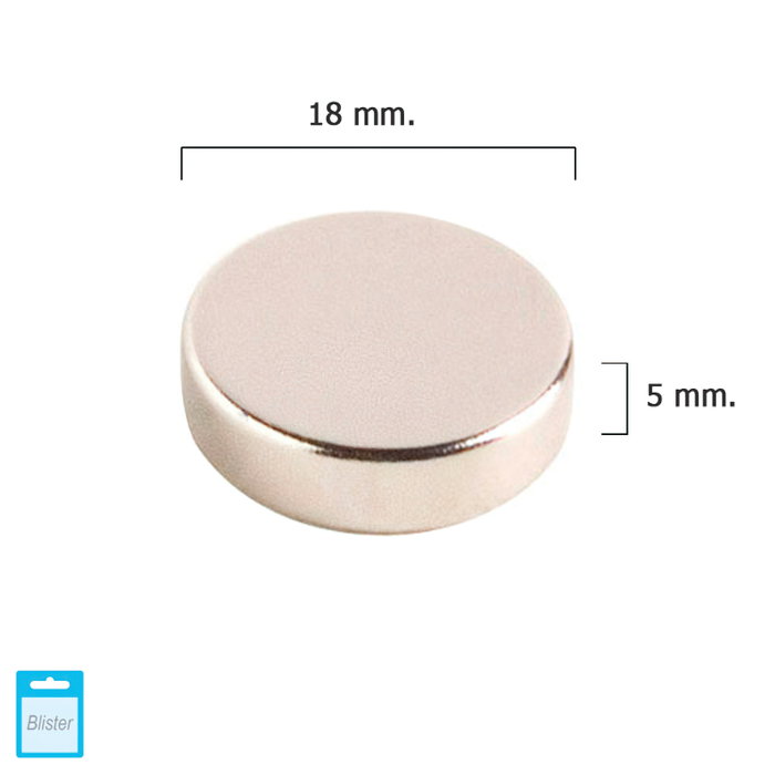 WOLFPACK LINEA PROFESIONAL Aimant néodyme rond 18 x 5 mm WOLFPACK LINEA PROFESIONAL Aimant néodyme rond 18 x 5 mm