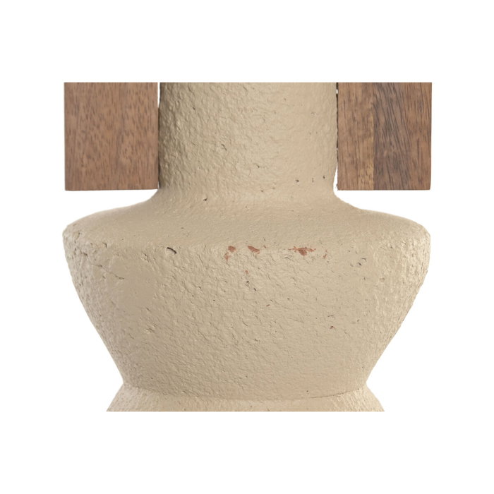 Vase Home ESPRIT Marron Beige Terre cuite Bois de manguier