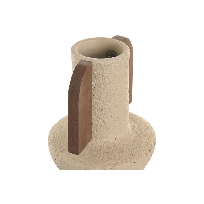 Vase Home ESPRIT Marron Beige Terre cuite Bois de manguier
