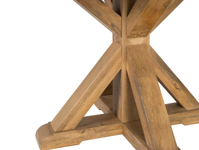 GINER Y COLOMER Table Ronde en Bois de Mango pour 10 Personnes - Design Robuste et Élégant avec Base en Croix et Finition Naturelle