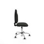 Chaise de bureau Algarra avec mécanisme de contact permanent de base, recouverte de tissu noir. Équipée d'une base chromée, sans accoudoirs et avec butées