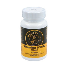 MEDERI NUTRICION INTEGRATIVA Vitamine D3 + K2 120 Perles - Complément Alimentaire Os et Immunité, 4000 UI Vitamine D, 90 µg Vitamine K