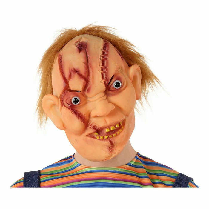 BigBuy Carnival Masque Halloween Horreur Poupée avec Cicatrices et Cheveux Blonds