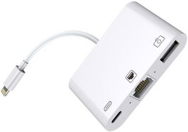 MicroConnect Lightning HUB - Lightning vers RJ45 avec port USB et Lightning