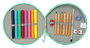 Safta - Plumier rond avec 18 crayons Bluey "Sisters" - Dimensions 21 x 3,5 cm - Dès 3 ans