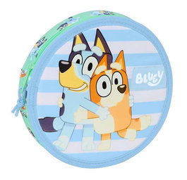 Safta - Plumier rond avec 18 crayons Bluey "Sisters" - Dimensions 21 x 3,5 cm - Dès 3 ans