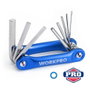 Workpro Jeu de 8 clés Allen pliables métriques, acier chromé vanadium, tailles 1,5-8 mm, bleu