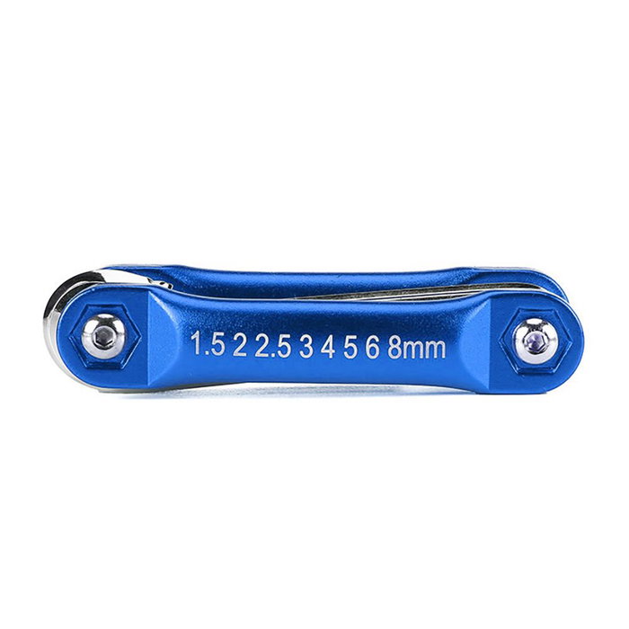 Workpro Jeu de 8 clés Allen pliables métriques, acier chromé vanadium, tailles 1,5-8 mm, bleu