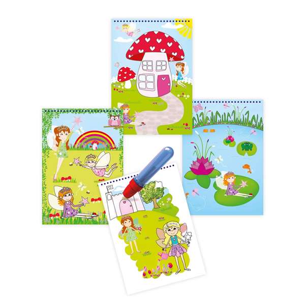 Diset - Kit de loisirs créatifs Water Magic - Livre à colorier magique et lavable avec stylo à eau - Jeu éducatif pour enfants de 3 à 5 ans - Modèles assortis