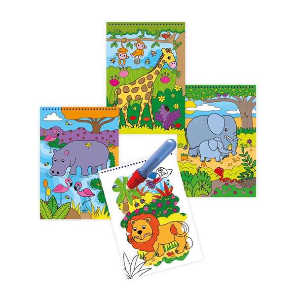 Diset - Kit de loisirs créatifs Water Magic - Livre à colorier magique et lavable avec stylo à eau - Jeu éducatif pour enfants de 3 à 5 ans - Modèles assortis