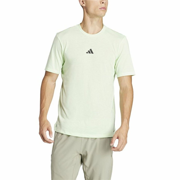 T-shirt à manches courtes homme Adidas Essentials Wo Logo Vert citron