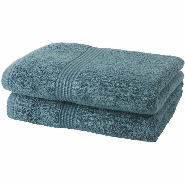 Today Lot de 2 serviettes de toilette Essential Paon 50 x 90 cm Today Lot de 2 serviettes de toilette Essential Paon 50 x 90 cm
