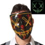 BigBuy Carnival Masque Halloween Assasin Noir avec Lumière Orange Fluorescente