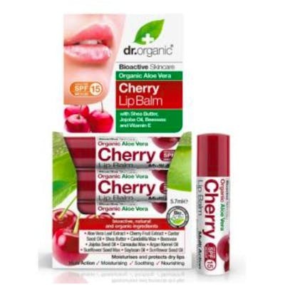 Dr. Organic Baume à lèvres Aloe Vera et Cerise SPF15
