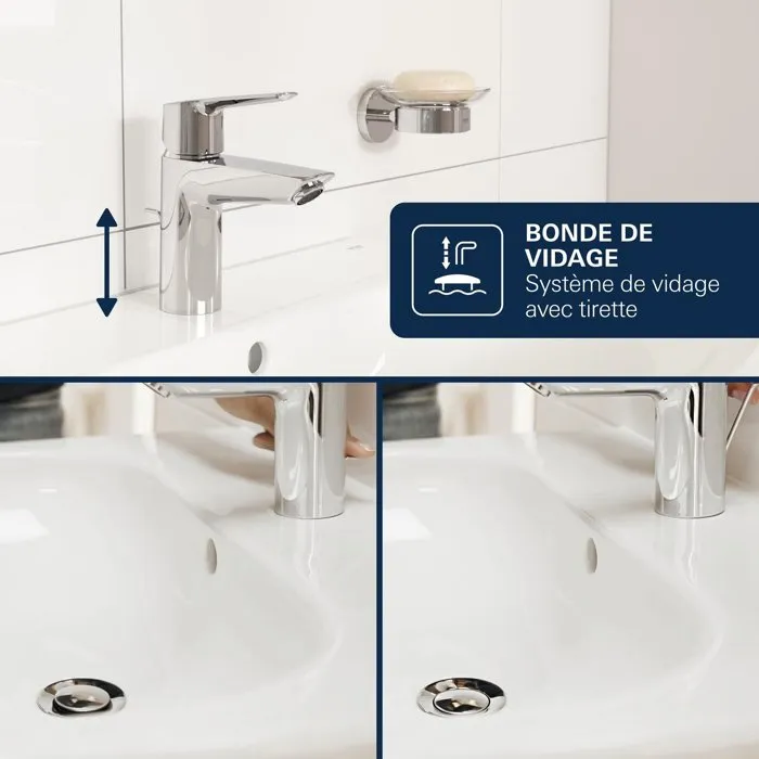 GROHE DICE Mitigeur de bidet en chrome M avec technologie SilkMove, rotule orientable, limiteur de débit et température, finition durable GROHE DICE Mitigeur de bidet en chrome M avec technologie SilkMove, rotule orientable, limiteur de débit et température, finition durable