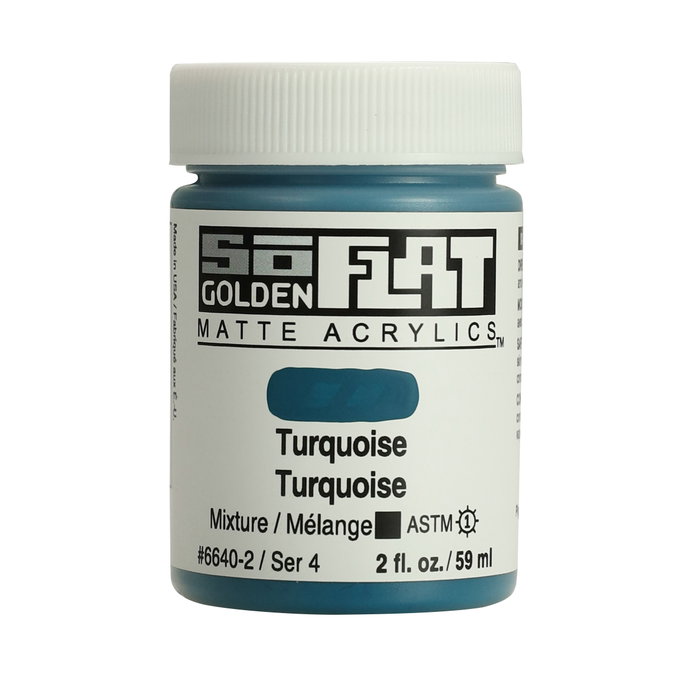 Golden SoFlat Colores Acrílicos Turchesa 2 Oz. / 59 ml Golden SoFlat Colores Acrílicos Turchesa 2 Oz. / 59 ml