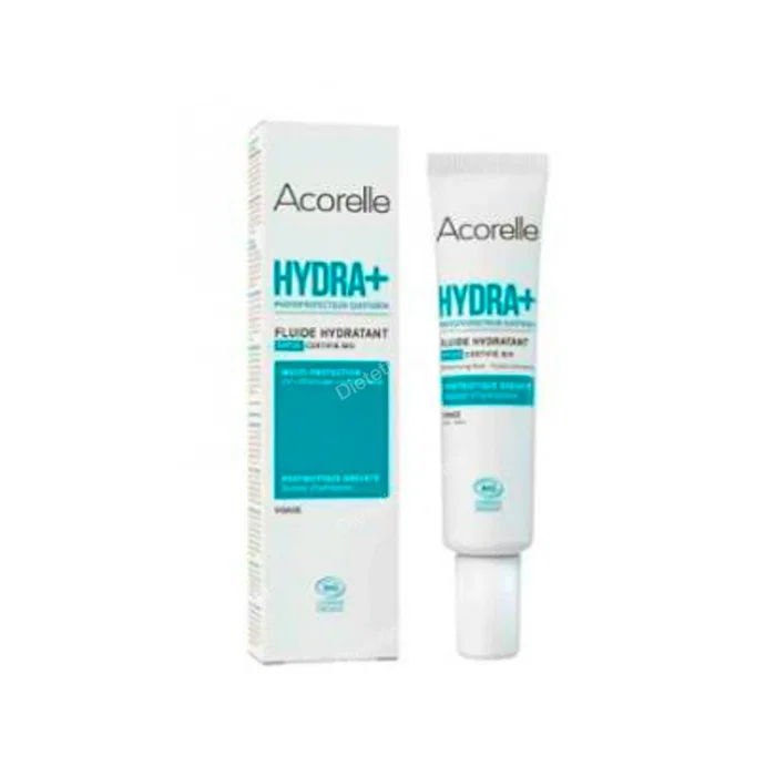 Acorelle Hydra+ Fluide Hydratant de Jour SPF 20 avec Oxyde de Zinc, Protecteur Solaire & Lumière Bleue, Soin Visage Anti-Âge - 98% d'origine naturelle Acorelle Hydra+ Fluide Hydratant de Jour SPF 20 avec Oxyde de Zinc, Protecteur Solaire & Lumière Bleue, Soin Visage Anti-Âge - 98% d'origine naturelle