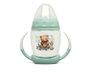 KioKids Tasse d'apprentissage Step 1 Sage 270 mL, avec tétine en silicone souple, système anti-colique, pour bébés +6 mois, de la collection Honey, lavable au lave-vaisselle