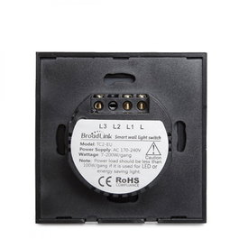 Broadlink Commutateur Tactile mur Intelligente Broadlink Basic - Double TC2 WiFi