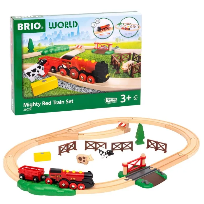 Ravensburger BRIO World Circuit Campagne Locomotive à piles - Coffret de 24 pièces