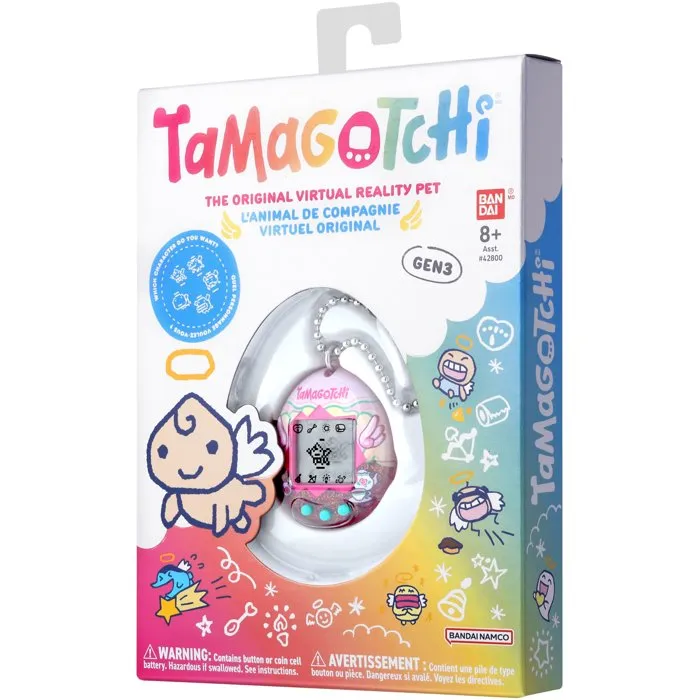 Tamagotchi - Tamagotchi original Angel Teacup - Animal électronique virtuel de poche avec écran couleur, 3 boutons et mini-jeux - Édition thé rétro