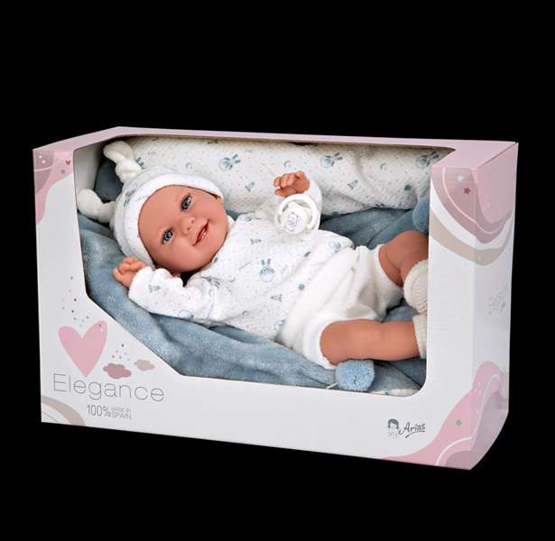 Muñecas Arias Muñeca Elegance - Poupée d'étreinte pondérée de 35 cm bleue avec couverture - Muñeco de Peso - 3 ans et plus Muñecas Arias Muñeca Elegance - Poupée d'étreinte pondérée de 35 cm bleue avec couverture - Muñeco de Peso - 3 ans et plus