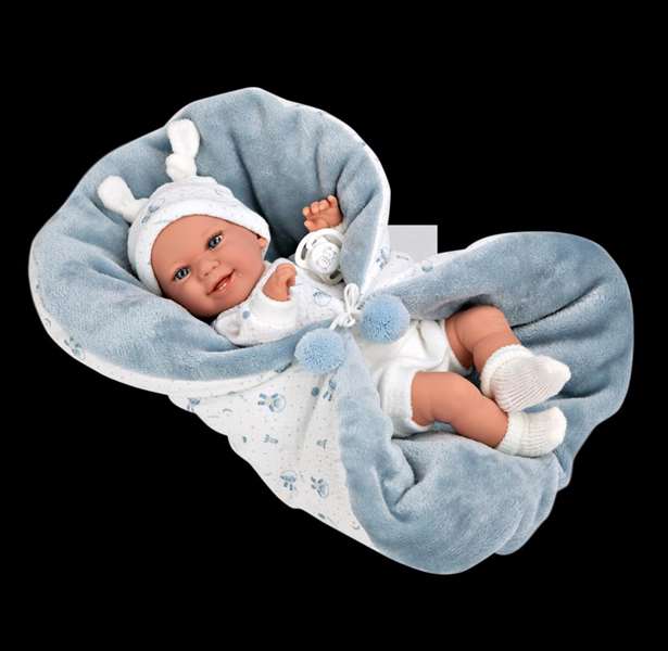 Muñecas Arias Muñeca Elegance - Poupée d'étreinte pondérée de 35 cm bleue avec couverture - Muñeco de Peso - 3 ans et plus Muñecas Arias Muñeca Elegance - Poupée d'étreinte pondérée de 35 cm bleue avec couverture - Muñeco de Peso - 3 ans et plus