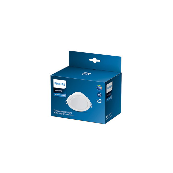 Philips Pack 3 Downlight LED Circulaire Meson 5,5W 550Lm Blanc 4000K Philips Pack 3 Downlight LED Circulaire Meson 5,5W 550Lm Blanc 4000K