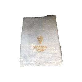 Victoria Vynn Serviette en coton blanc avec logo doré - Dimensions 30 x 50 cm