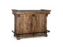 GINER Y COLOMER Bar en bois de manguier avec plateau en granit et métal, marron et noir, 150 cm, avec rangement pour bouteilles et verres
