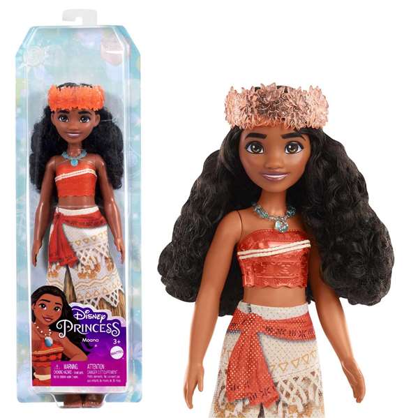 Mattel Disney Princess Vaiana, poupée articulée 29 cm, produit en espagnol/portugais