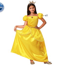 Déguisement Princesse de Conte Jaune pour Fille, Robe Longue, Taille 3-4 Ans, Polyester